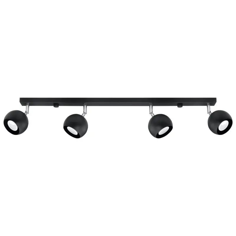Plafonnier OCULARE 4L, acier noir, GU10