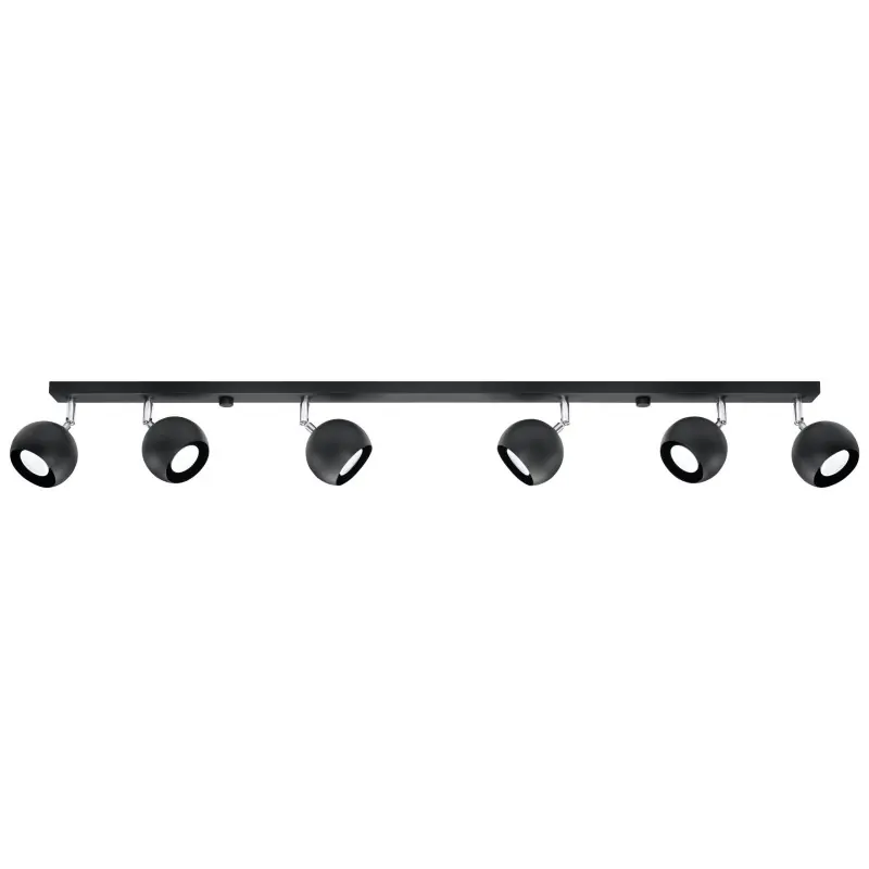 Plafonnier OCULARE 6L, acier noir, GU10