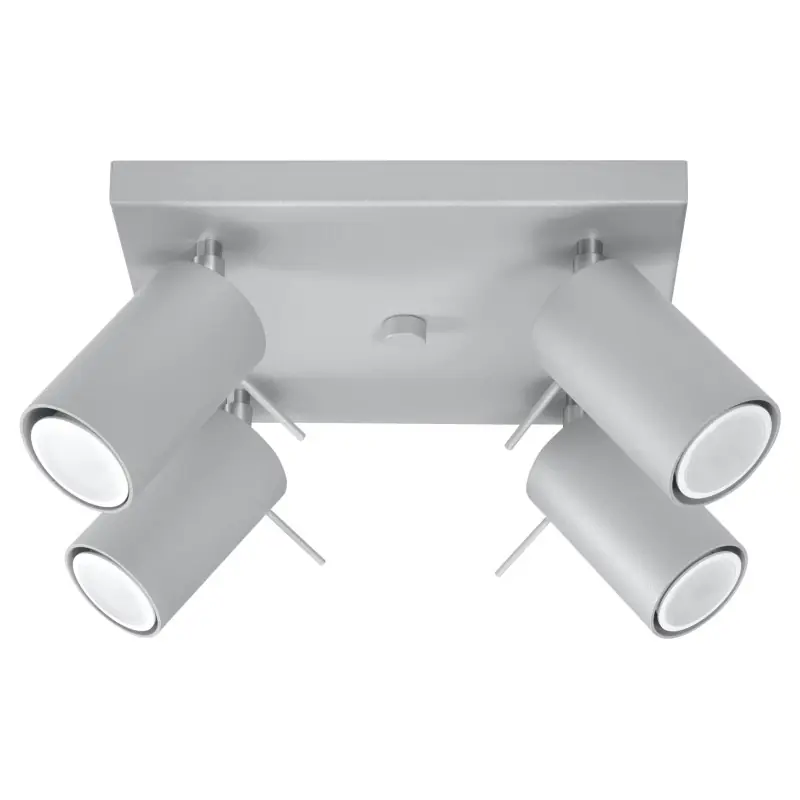 Plafonnier RING 4, acier gris, GU10