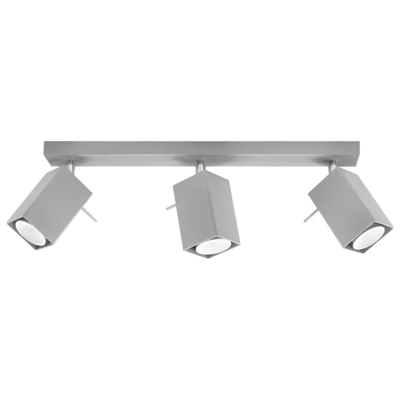 Plafonnier MERIDA 3, acier gris, GU10