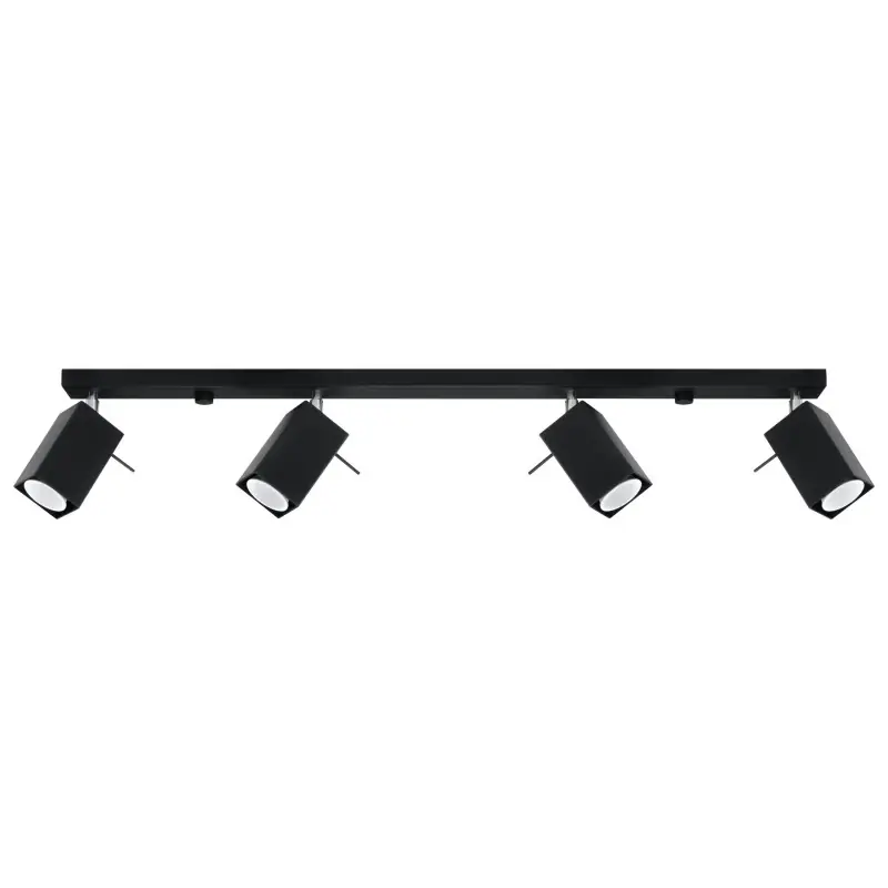 Plafonnier MERIDA 4L, acier noir, GU10