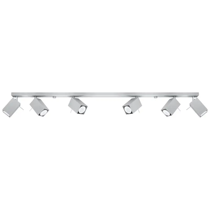 Plafonnier MERIDA 6L, acier gris, GU10