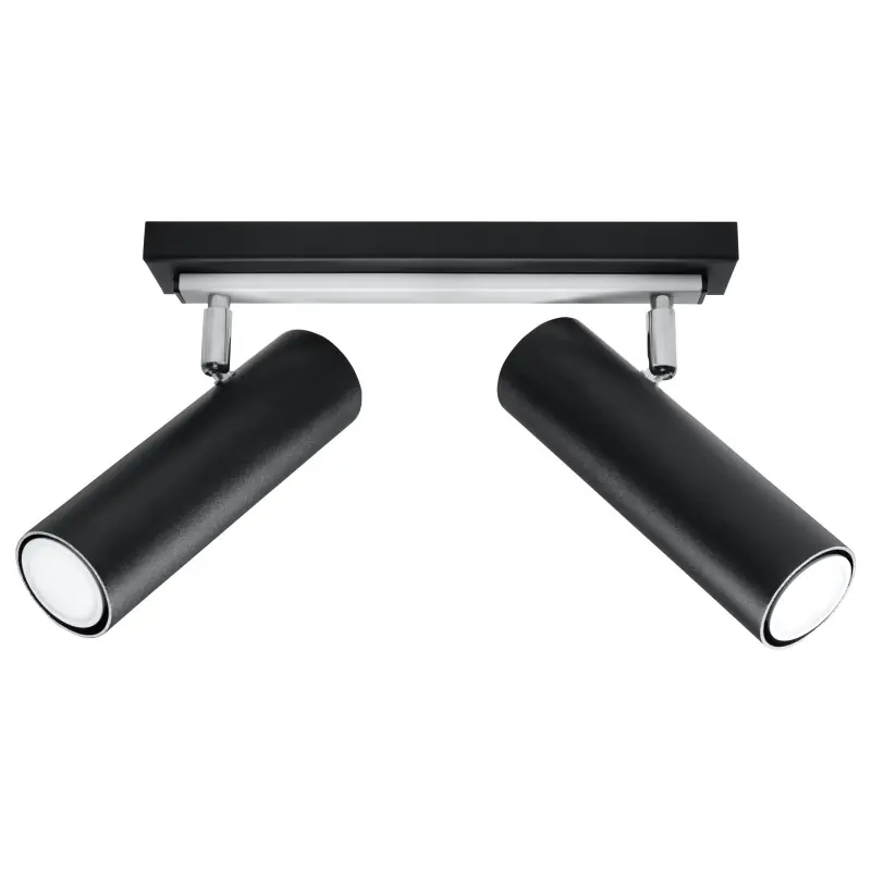 Plafonnier DIREZIONE 2, acier noir, GU10