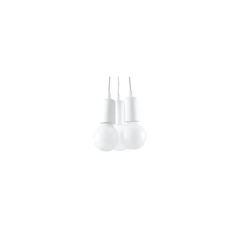 Suspension DIEGO 3, PVC blanc, E27