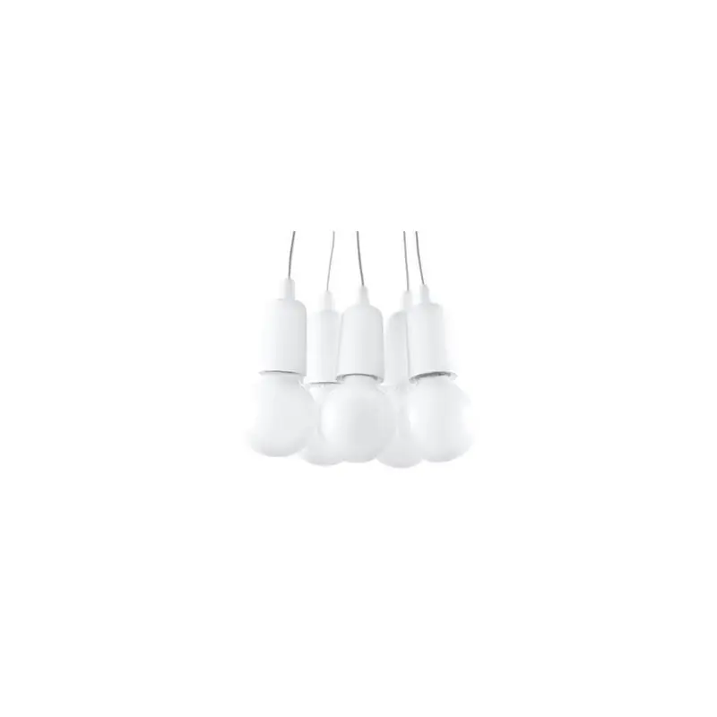 Suspension DIEGO 5, PVC blanc, E27