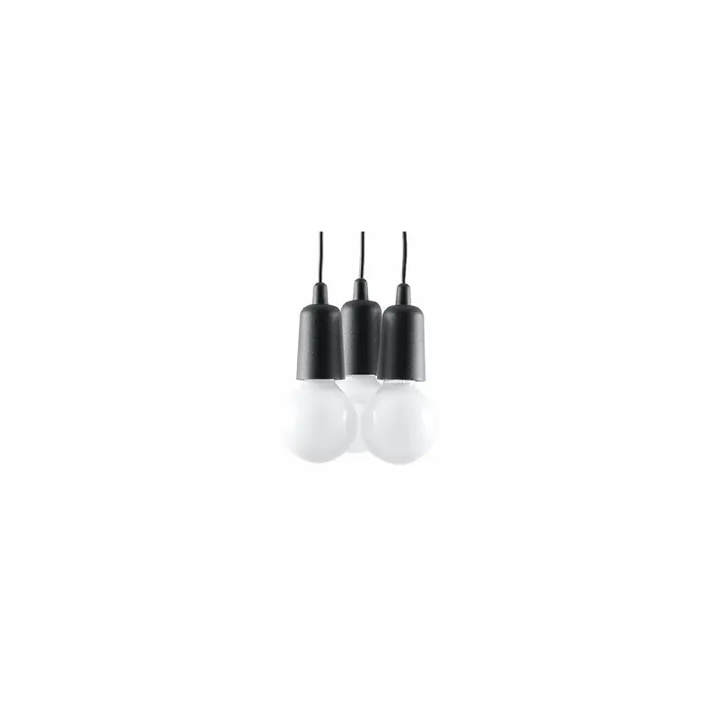 Suspension DIEGO 3, PVC noir, E27