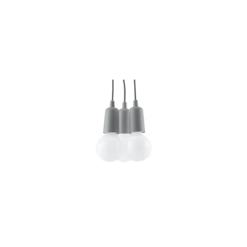 Suspension DIEGO 3, PVC gris, E27
