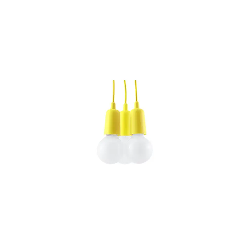 Suspension DIEGO 3, PVC jaune, E27