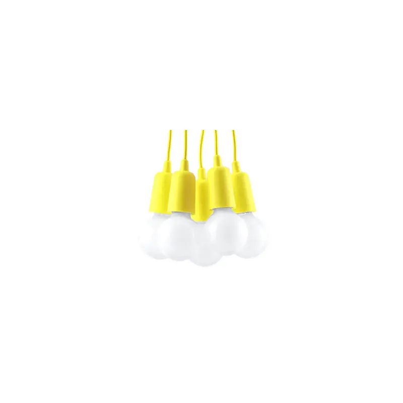 Suspension DIEGO 5, PVC jaune, E27
