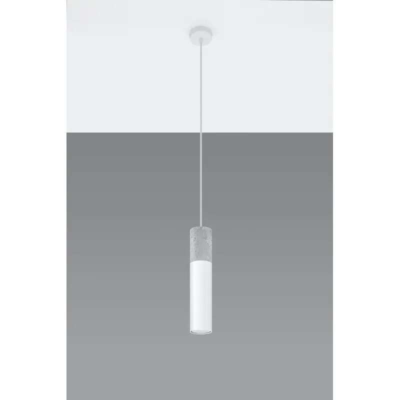 Suspension BORGIO 1, acier/béton, blanc/gris, GU10