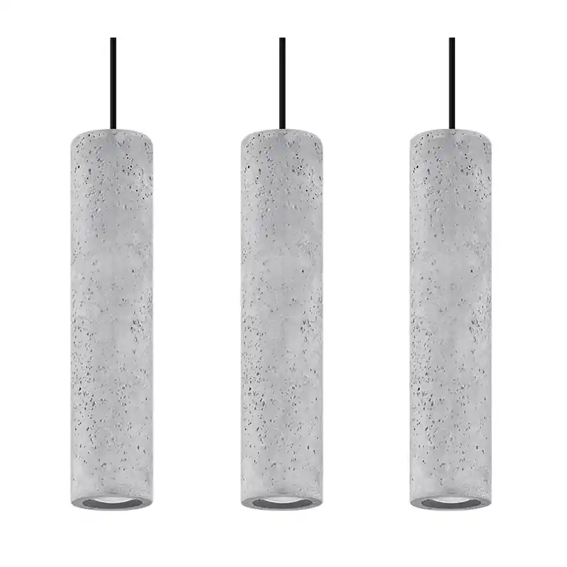 Suspension LUVO 3, acier/béton, noir/gris, GU10