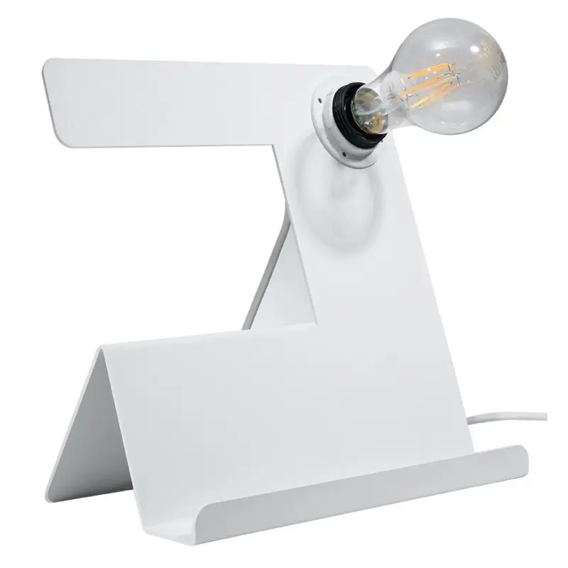 Lampe à poser INCLINE, acier blanc, E27