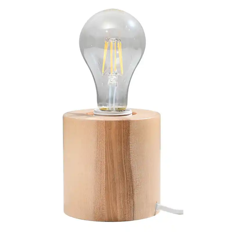 Lampe à poser SALGADO bois naturel, E27