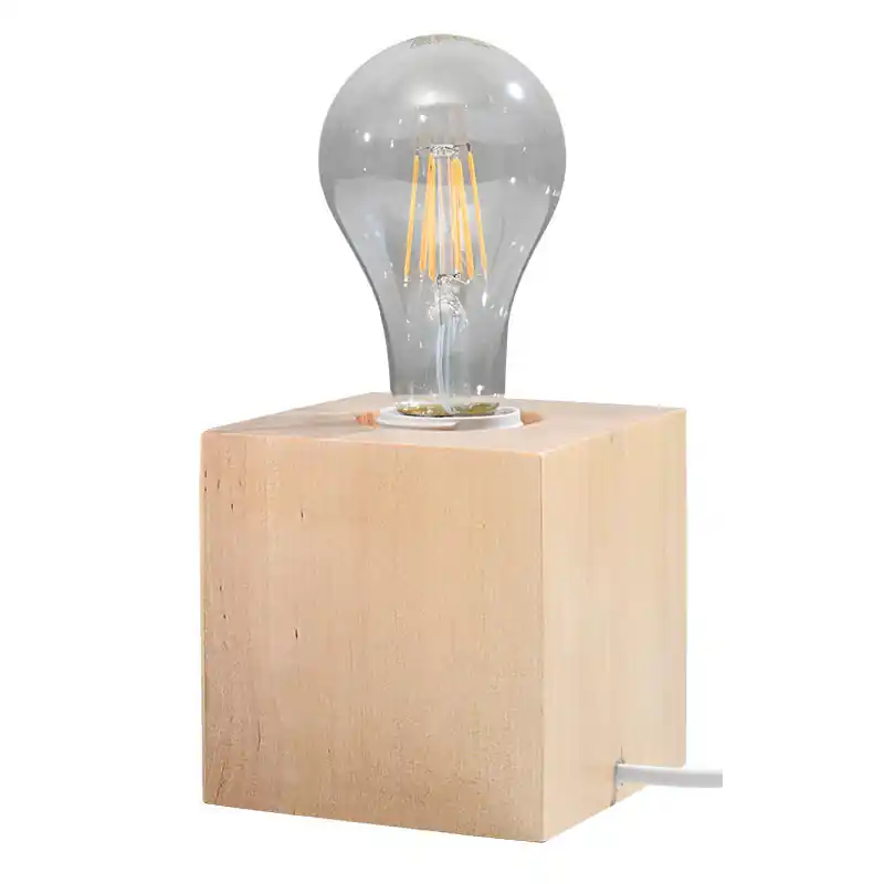Lampe à poser ARIZ bois naturel, E27