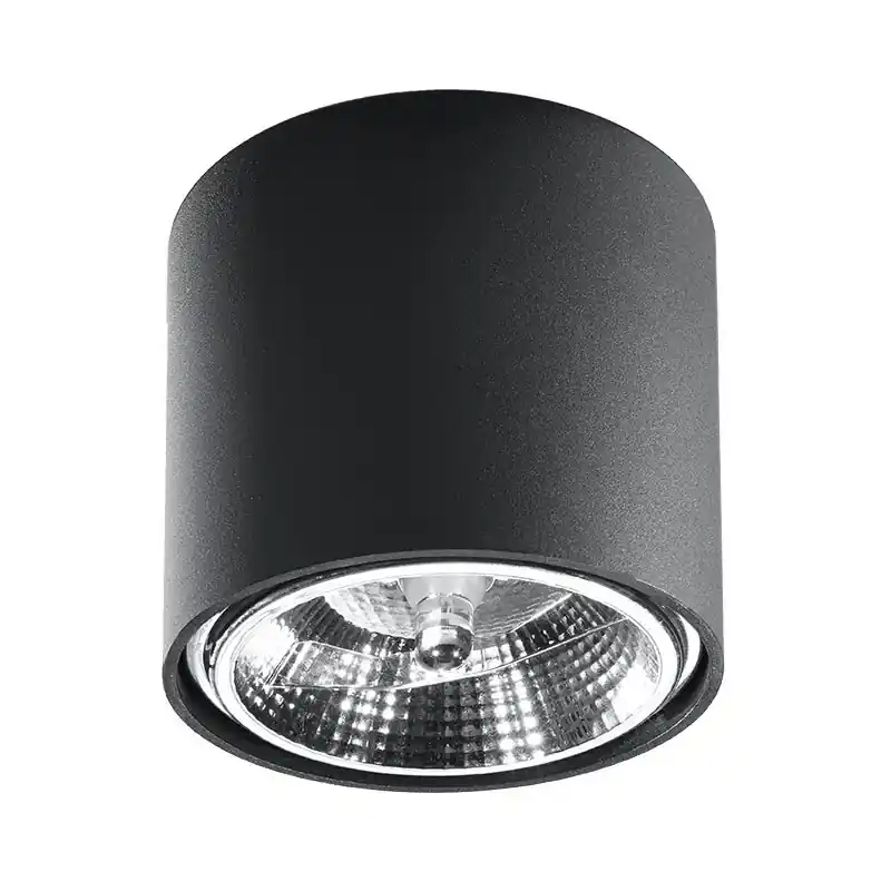 Plafonnier TIUBE, aluminium noir, GU10