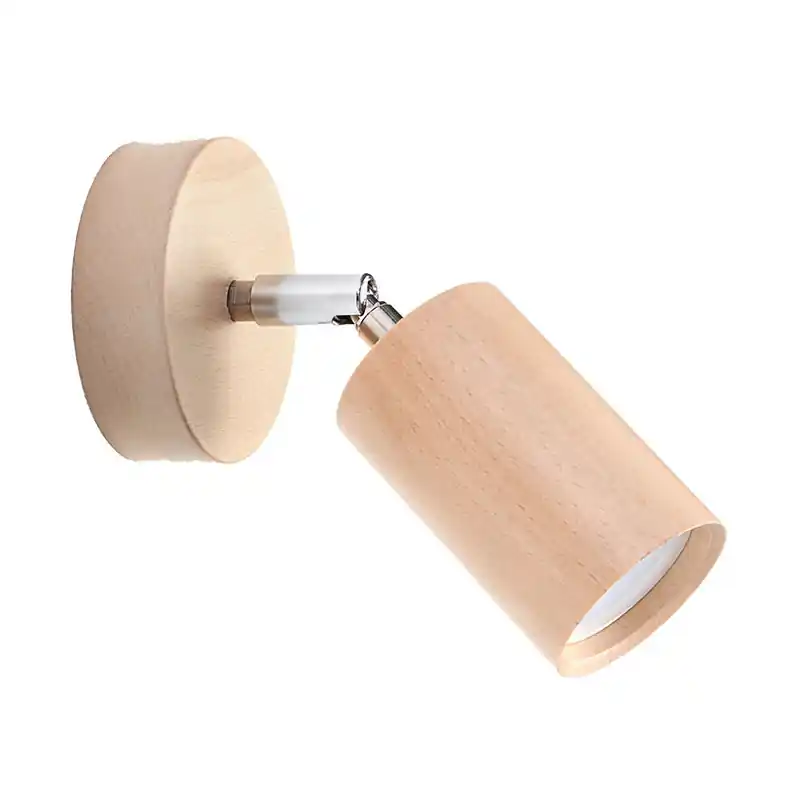 Applique BERGE bois naturel/chrome, GU10