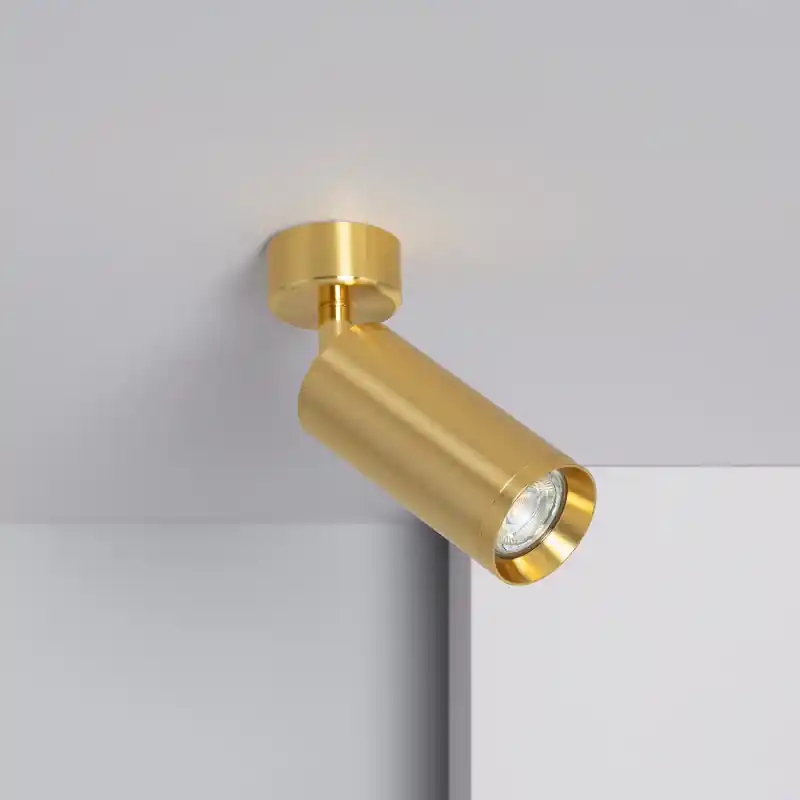 Applique murale ou plafond spot patere orientable doré culot gu10