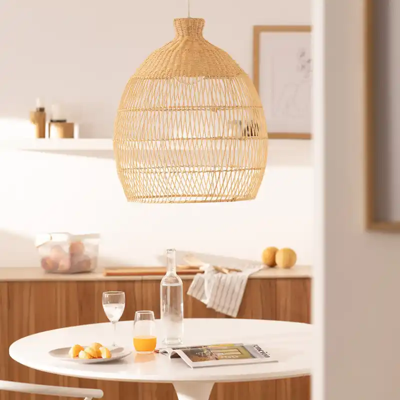 Plafonnier suspension osier culot e27 fixation