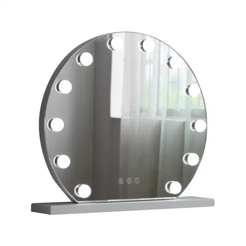 Lampe a poser miroir led 12w loge décoration dressing rond 47cm