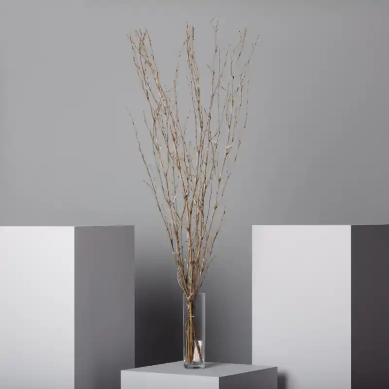 Branche décoration led guirlande a piles fêtes 1.2m blanc chaud 3000k