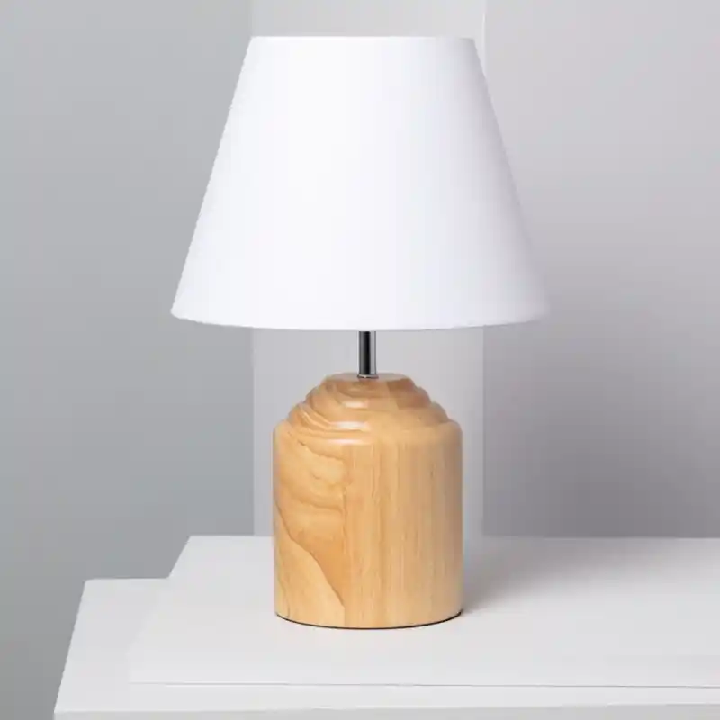 Lampe de chevet bois et abat-jour culot e27 bureau