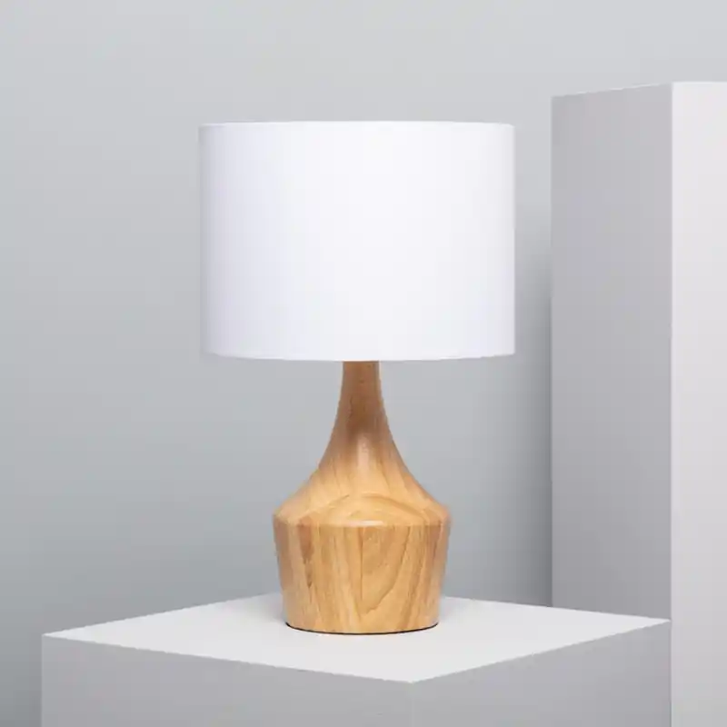 Lampe de chevet bois et abat-jour culot e27 bureau