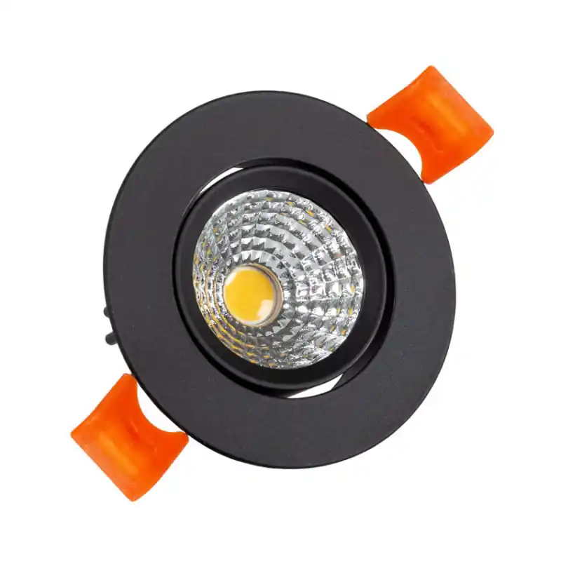 Encastrable 3w rond orientable noir 55mm-275 lumens