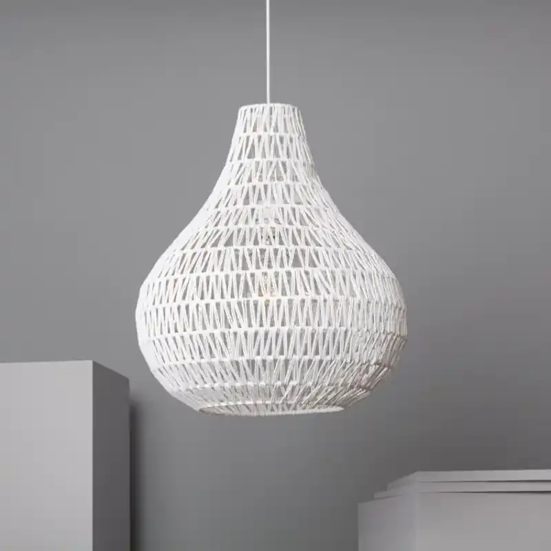 Suspension décoration blanche lampe suspendu culot e27
