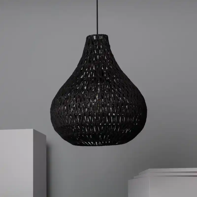 Suspension décoration noire lampe suspendu culot e27