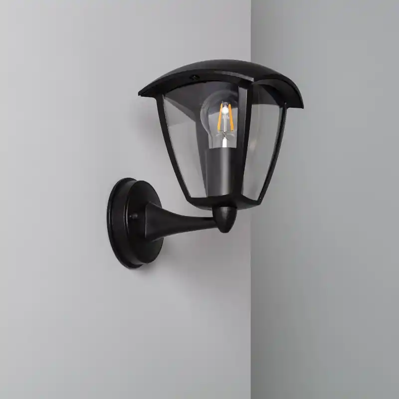 Applique murale noire étanche ip54 métal noir culot e27