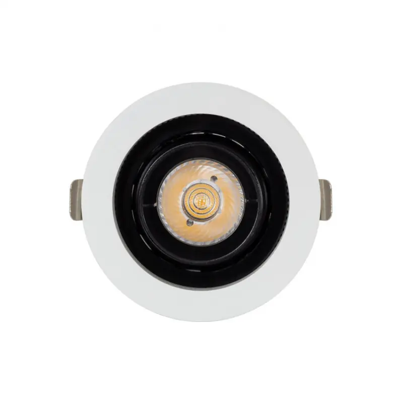 Encastrable 7w rond orientable noir et blanc 80mm-700 lumens-ugr19