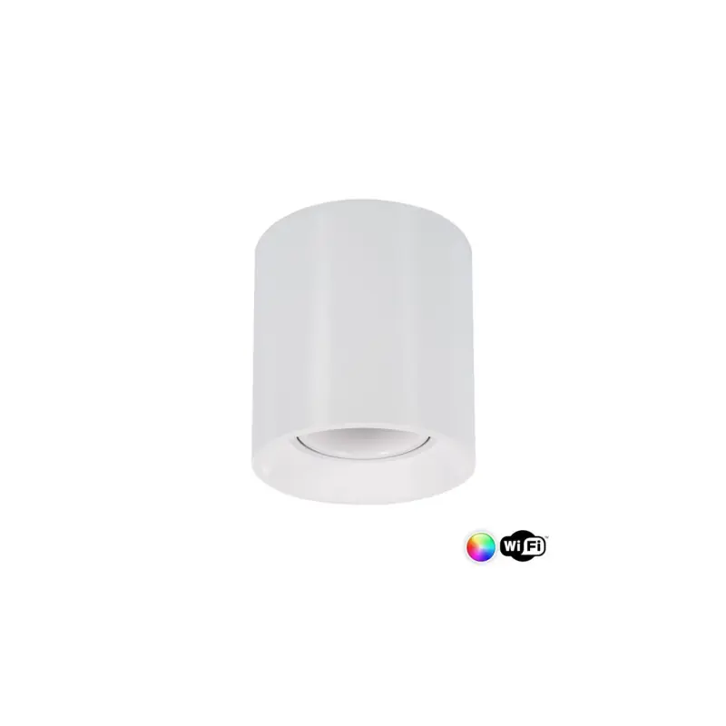 Plafonnier blanc wifi rond rgbw 4w led saillie