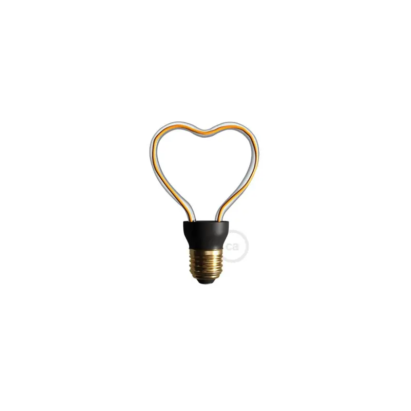Ampoule e27 filament led 8w variable forme coeur