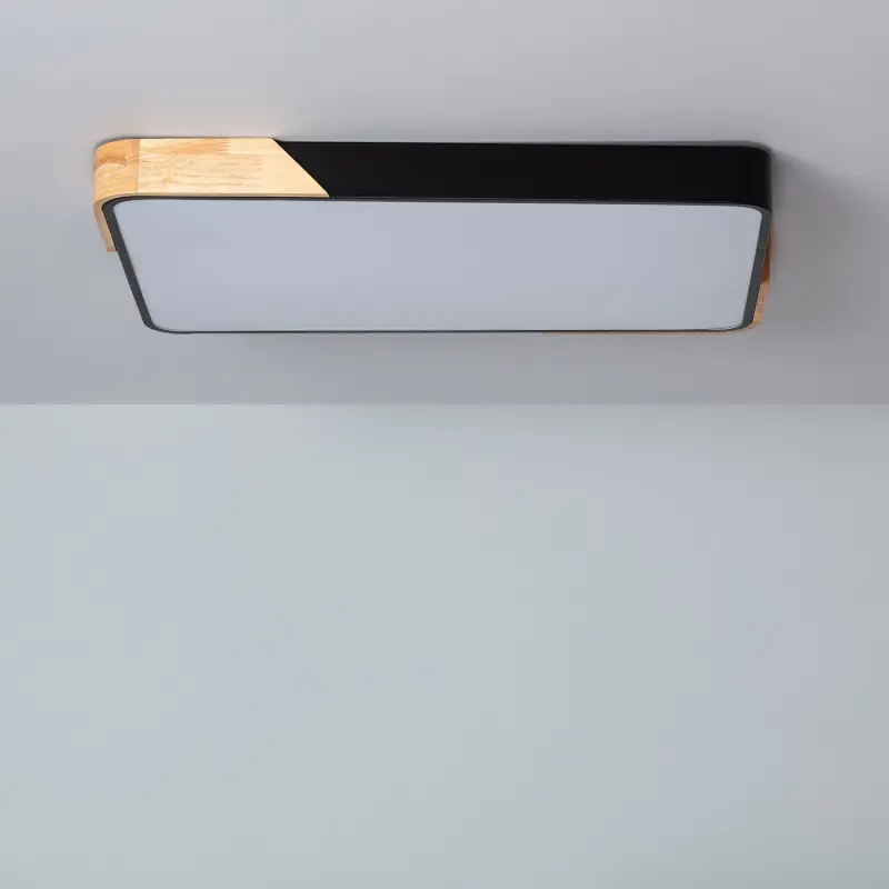 Plafonnier led 30w cct-40cm-3000k-4000k-6000k bois et métal noir-blanc-vert