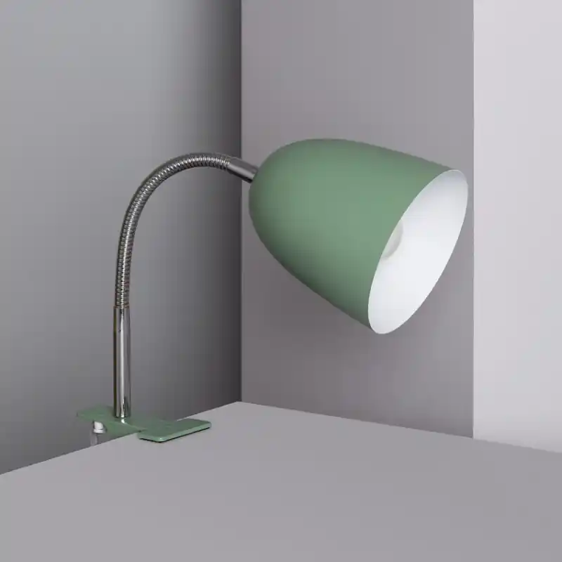 Lampe a pince de table bureau enfant verte ampoule led E14