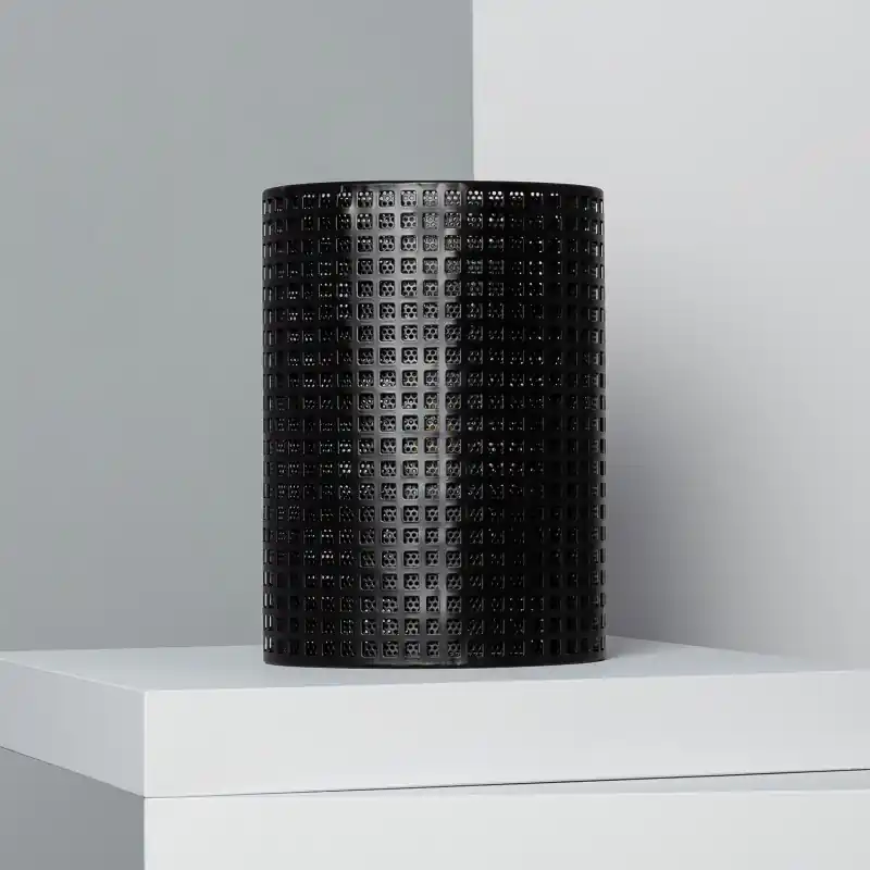 Lampe de table acier noir culot e27 style cylindre