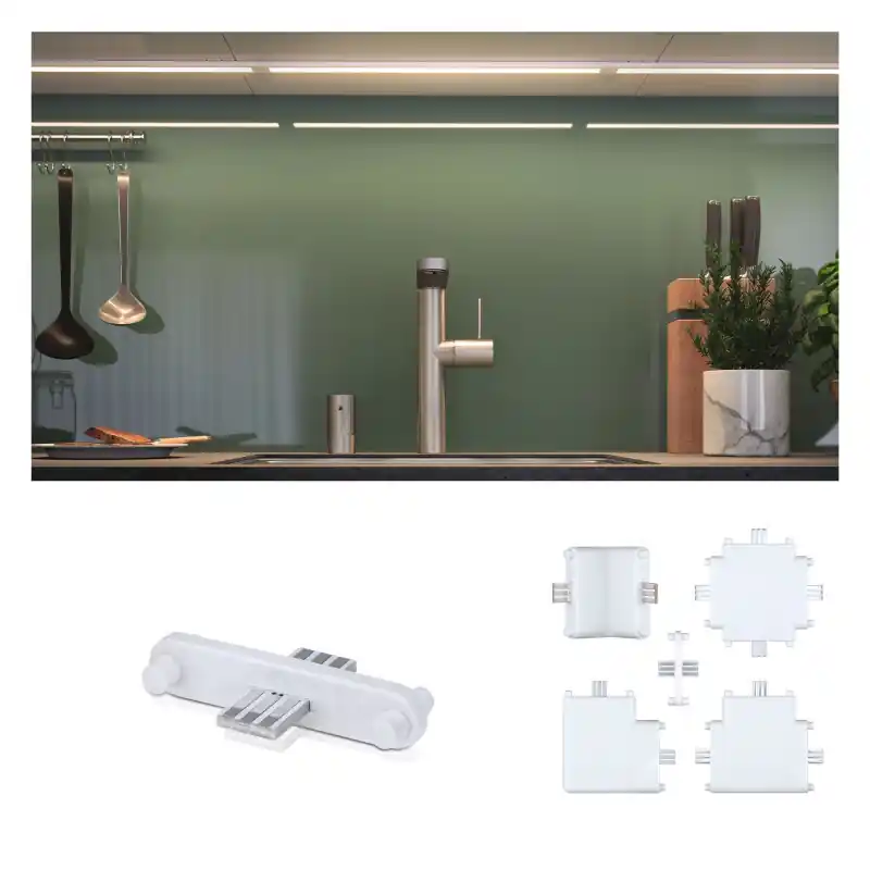 Connecteur de ligne Clever Connect 12V Blanc mat/Plastique