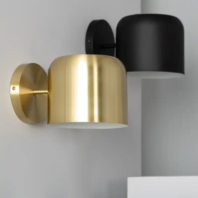 Applique murale noire 1 têtes orientable culot e27 métal noir ou doré