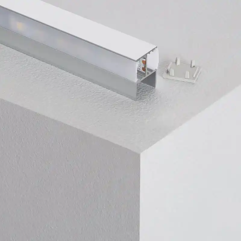 2m profilé bout étagère haut et bas aluminium au mètre pour ruban led 12mm