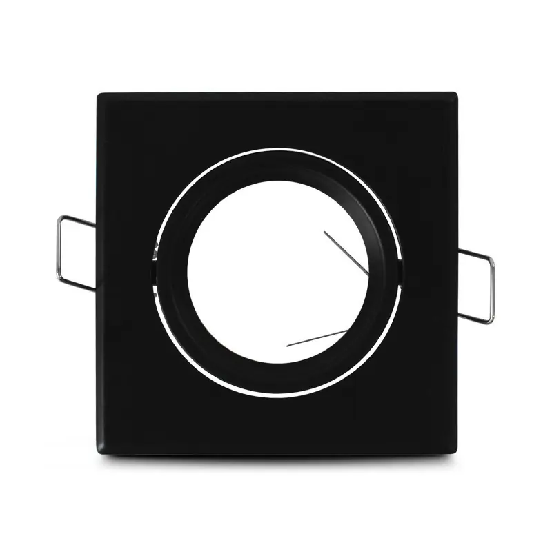 SUPPORT DE SPOT CARRE NOIR ORIENTABLE 84x84 mm