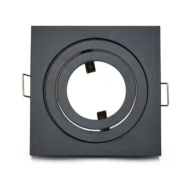 SUPPORT DE SPOT CARRE ALUMINIUM 88x88 mm NOIR