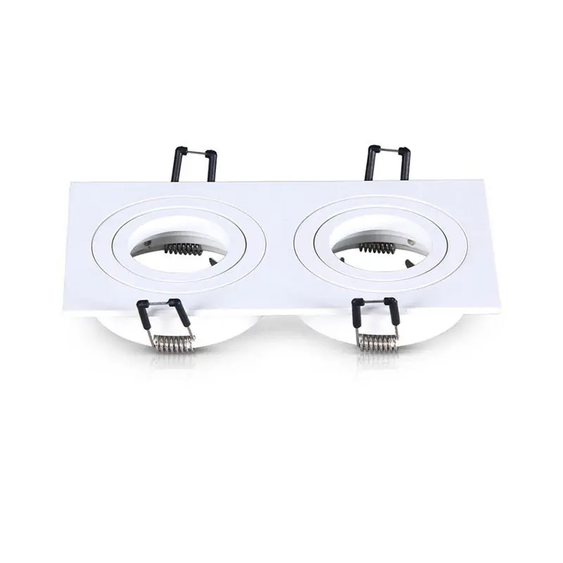 SUPPORT DE SPOT ROND DOUBLE BLANC ORIENTABLE 175x93 mm