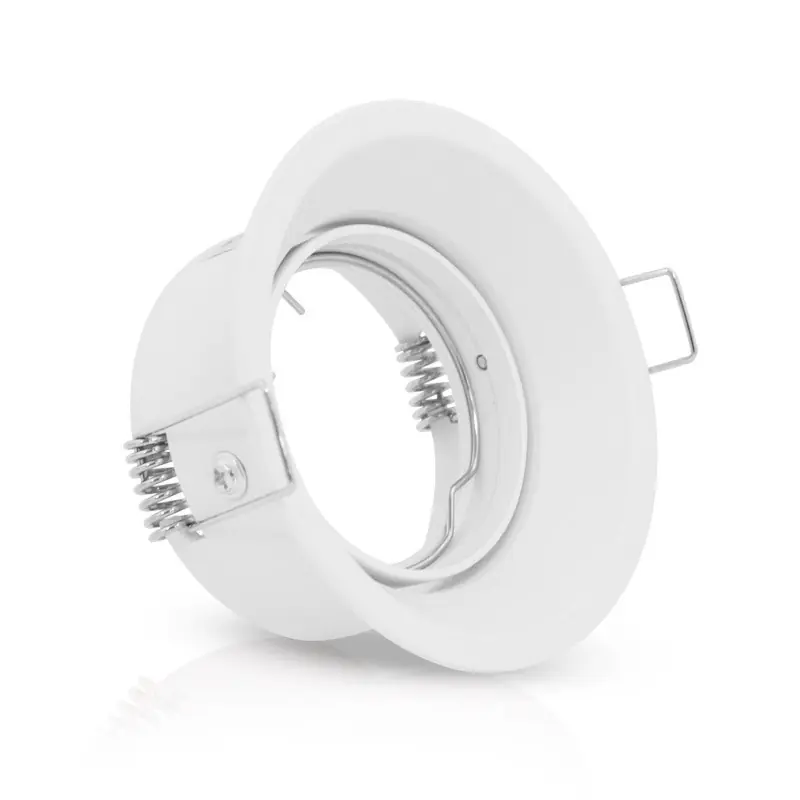 SUPPORT DE SPOT ROND BLANC ROTATIF BASSE LUMINANCE ORIENTABLE 85mm