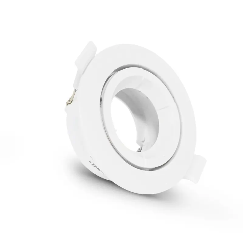 SUPPORT DE SPOT ROND BLANC ORIENTABLE 90 mm PC