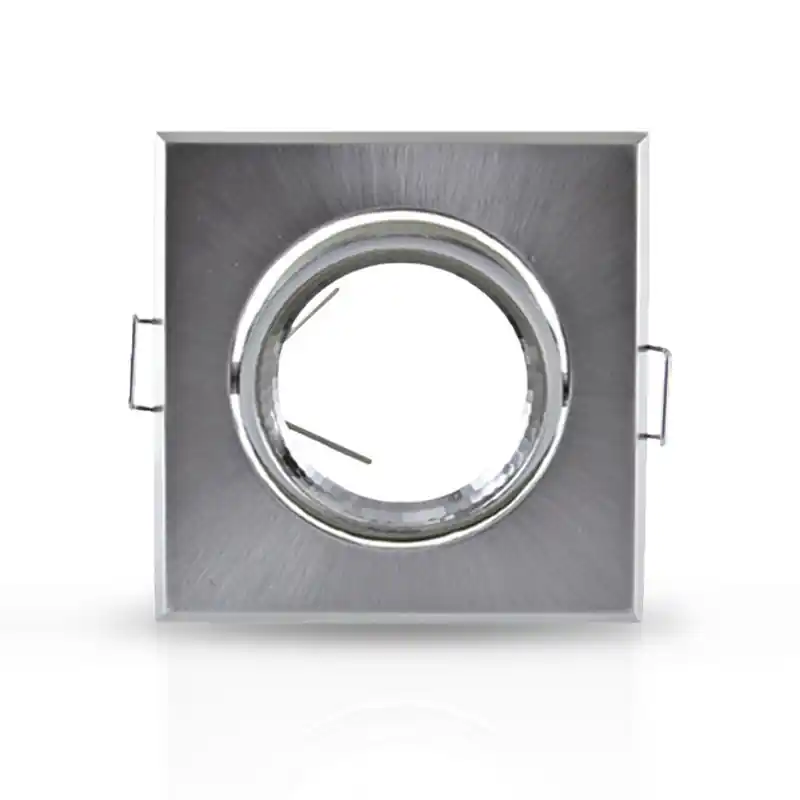 SUPPORT DE SPOT CARRE ARGENT ORIENTABLE 84x84 mm