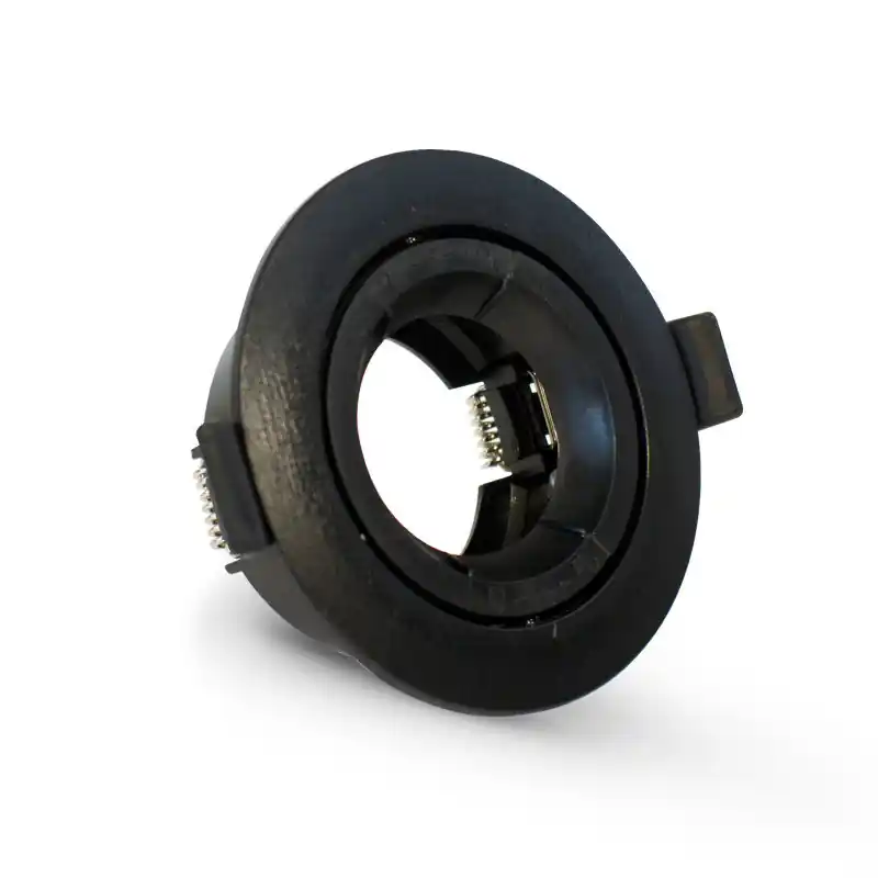 SUPPORT DE SPOT ROND NOIR ORIENTABLE 90 mm PC