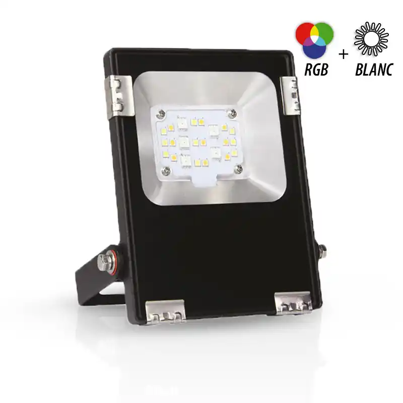 PROJECTEUR EXTÉRIEUR LED NOIR 230V 10W RGB+BLANC CCT IP65