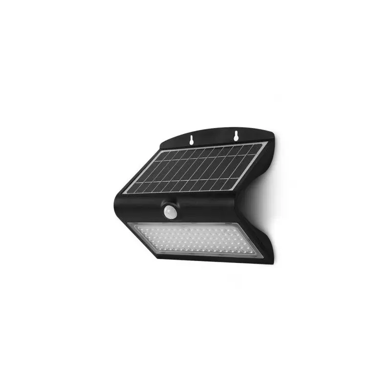 APPLIQUE MURALE LED SOLAIRE 8W 4000K NOIR + DÉTECTEUR