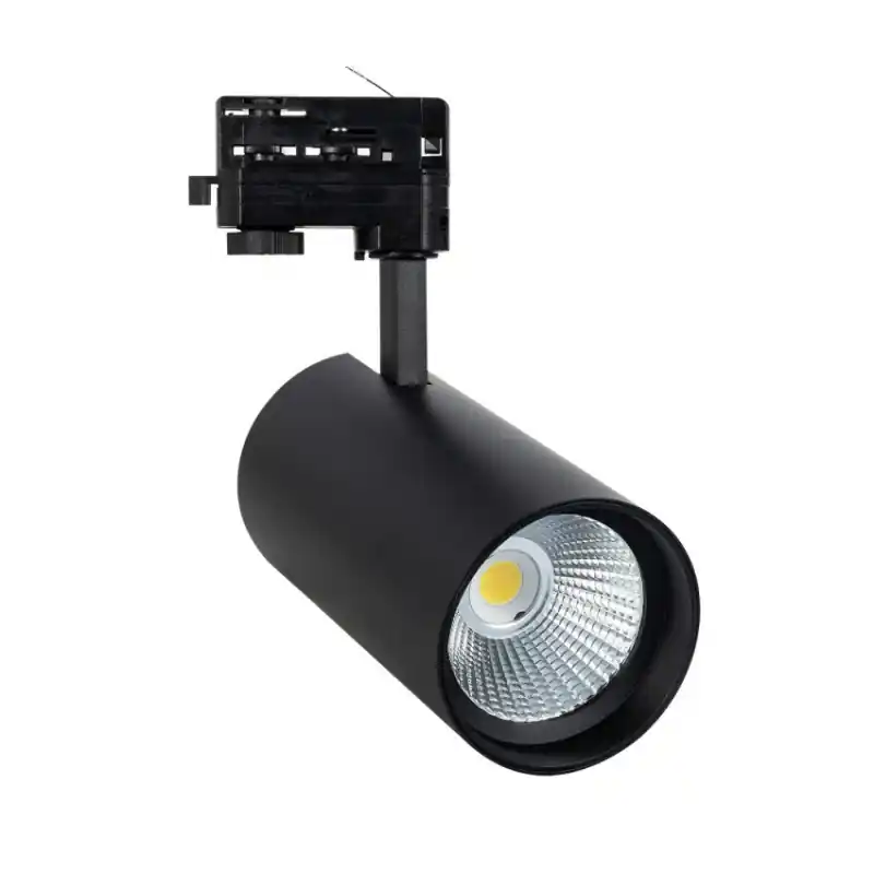Projecteur led 30w noir-3000lm-rail 3 allumages boutiques commerces