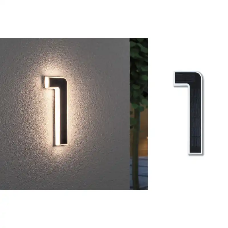 Numéro de maison lumineux LED Numéro 1 solaire